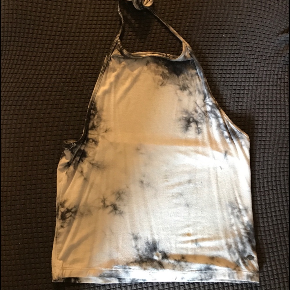 Black and White Tie Dye Halter Top Size M